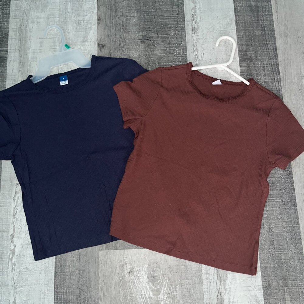Set of 2: Old Navy Rib-Knit Fitted Tees
